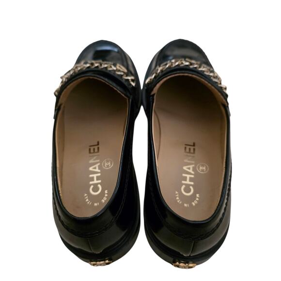 Chanel 2022 Patent Leather CC Logo Loafers Black IT 36 US 5–5.5 - Picture 8 of 16